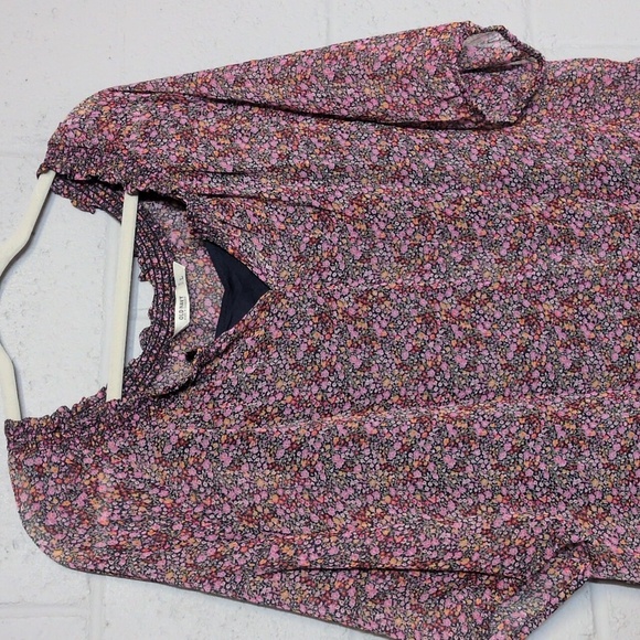 Old Navy Micro Floral Lined Tunic Top Size Large - Picture 3 of 9